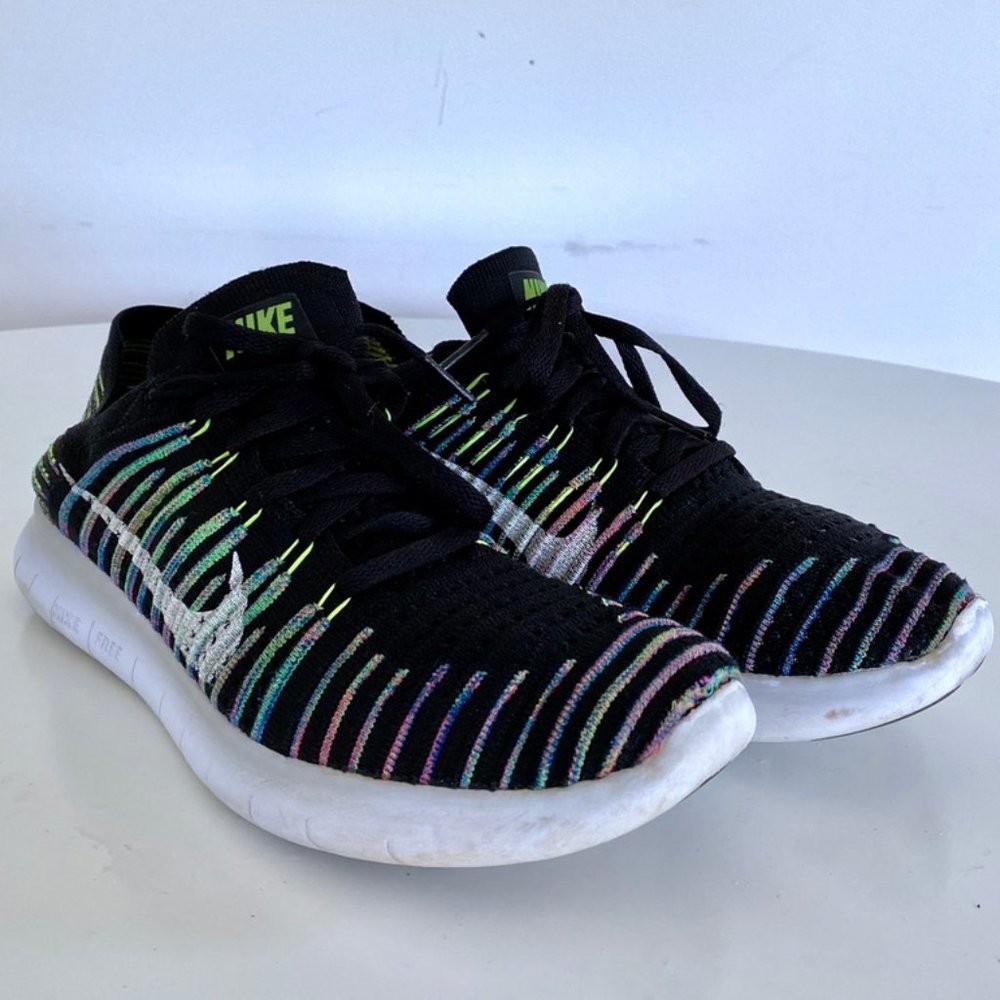 Nike Free Flyknit Women's Running Shoe Black W 9.5